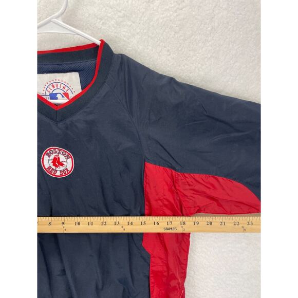 MLB Boston Red Sox Windbreaker Boys Size M 12/14 Navy Pullover Jacket Baseball - Picture 4 of 8